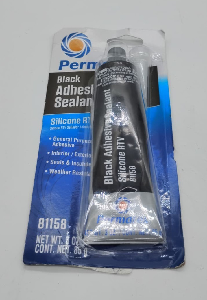 Permatex 81158 Black Silicone Adhesive Sealant 3 oz RTV Waterproof Weatherproof Permatex 81158 Black Silicone Adhesive Sealant 3 oz RTV Waterproof Weatherproof