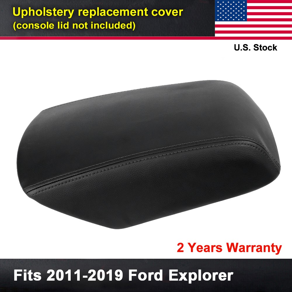 Fits 2011-2019 Ford Explorer Leather Center Console Lid Armrest Cover Black Fits 2011-2019 Ford Explorer Leather Center Console Lid Armrest Cover Black