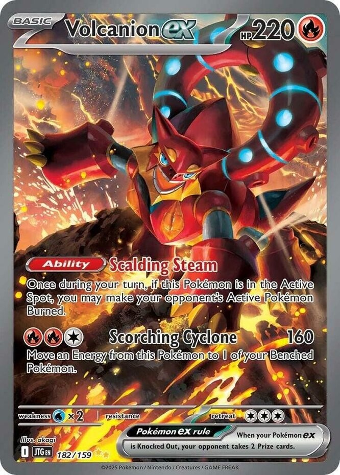 1x Volcanion ex - 182/159 - Special Illustration Rare JTG Journey Together Pokem