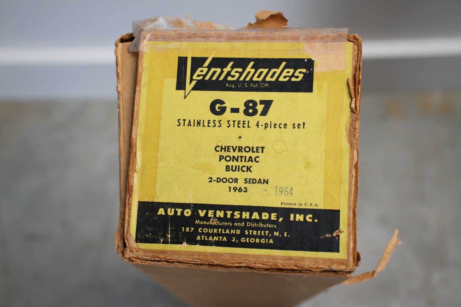 Ventshade G-87 stainless 4-piece set NOS vintage Pontiac Chevy Buick 1963-1964 Ventshade G-87 stainless 4-piece set NOS vintage Pontiac Chevy Buick 1963-1964