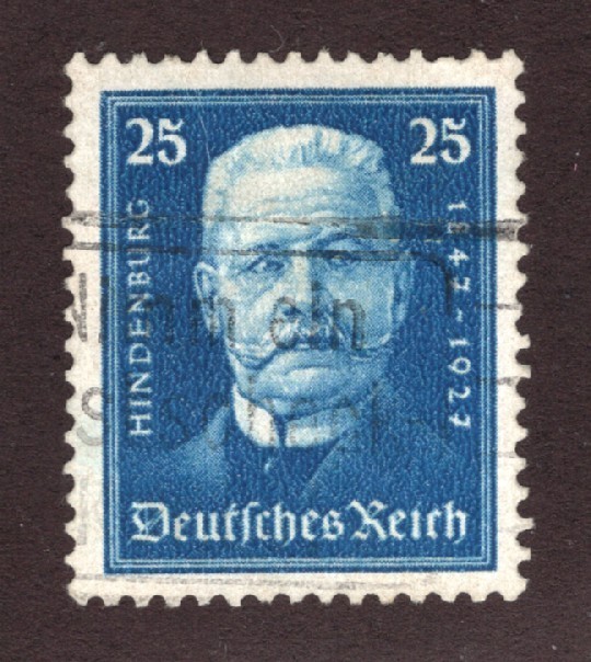 1927 Germany Sc# B21 (Semi-postal) 25pf. President Hindenburg. Used Est$21.00