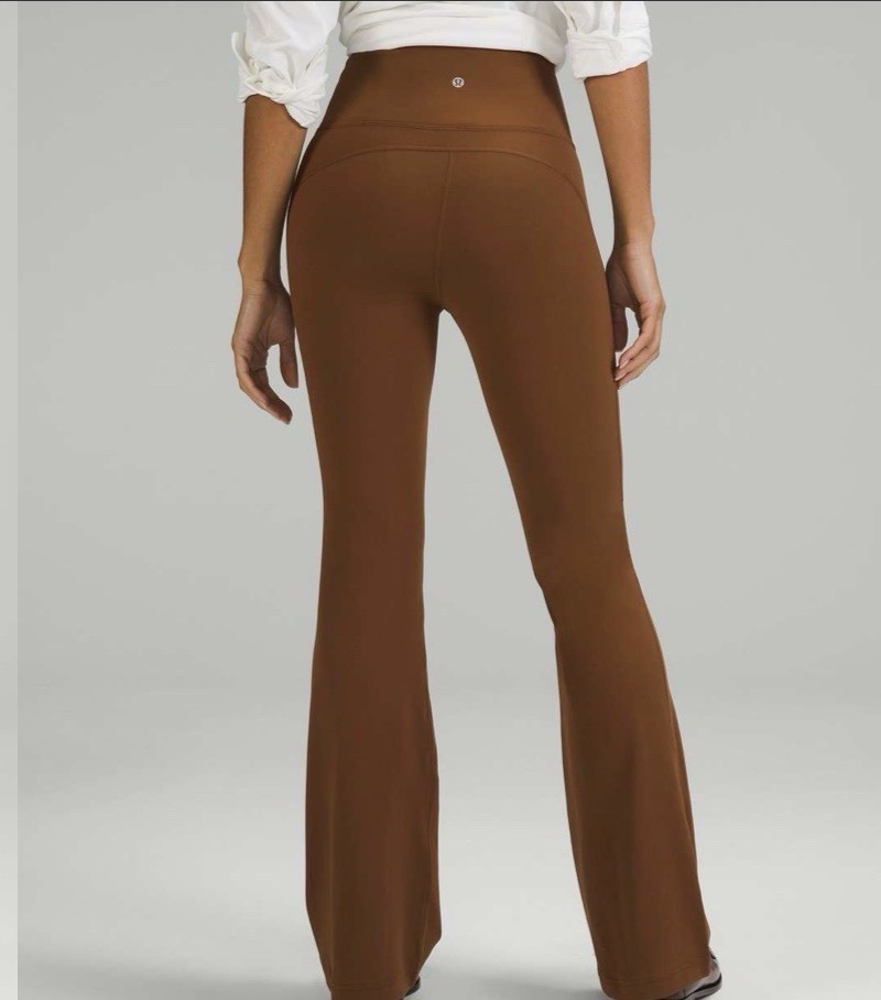 Lululemon Groove Pant Super High Rise Flare Size 4 Roasted Brown 32.5 Excellent