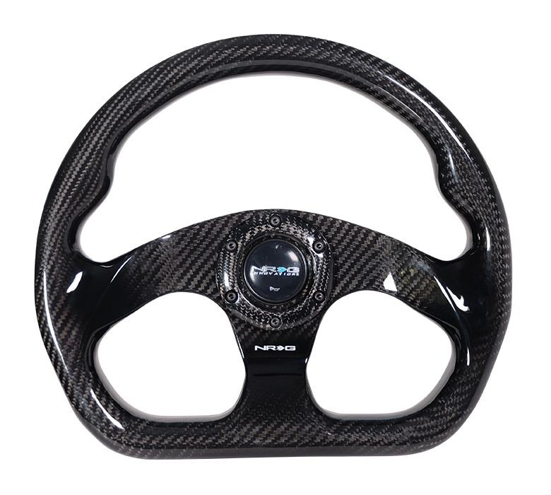 NRG for Carbon Fiber Steering Wheel (320mm) Flat Bottom w/Shiny Black Carbon
