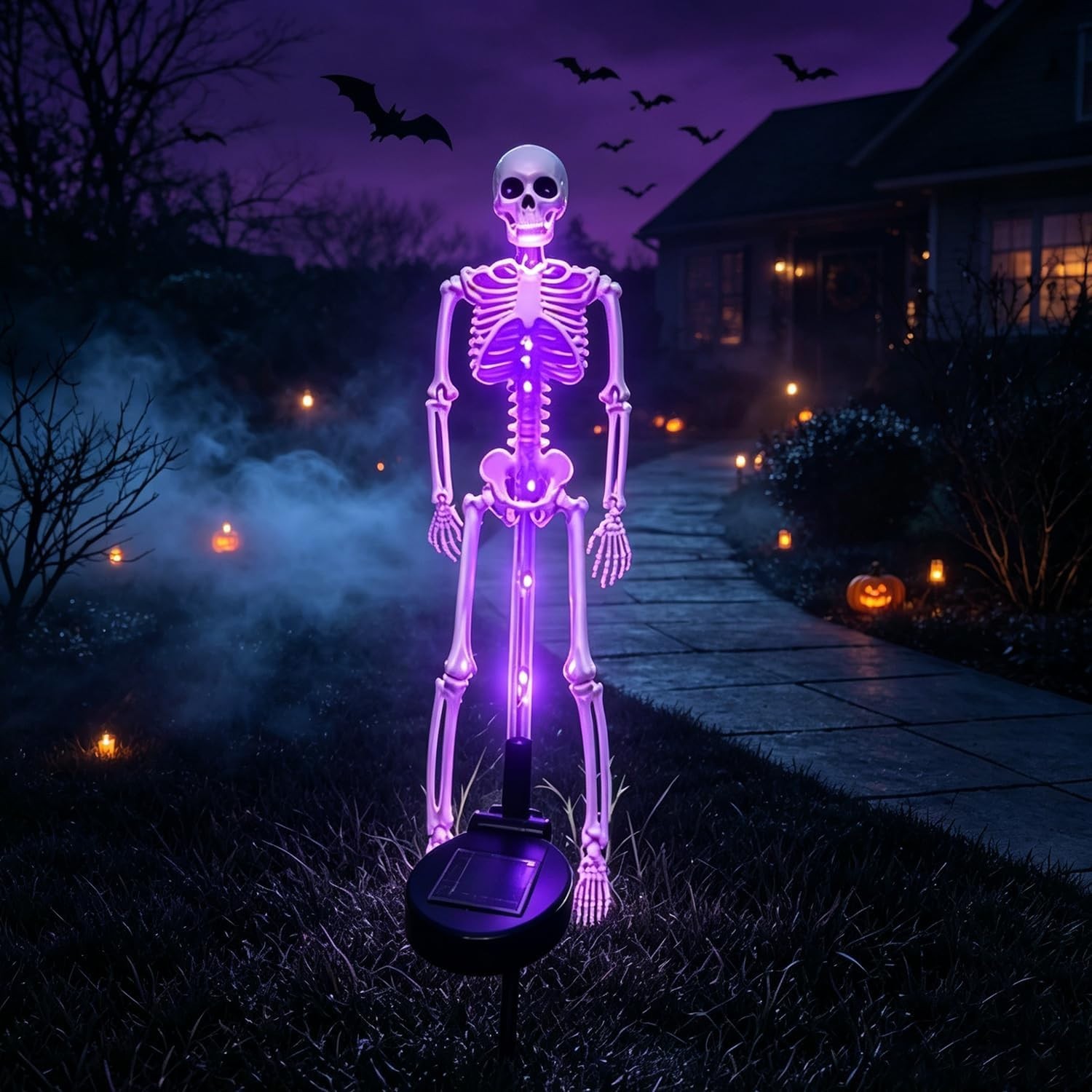 Solar Skeleton Yard Stake Halloween Decorations Garden Light Waterproof