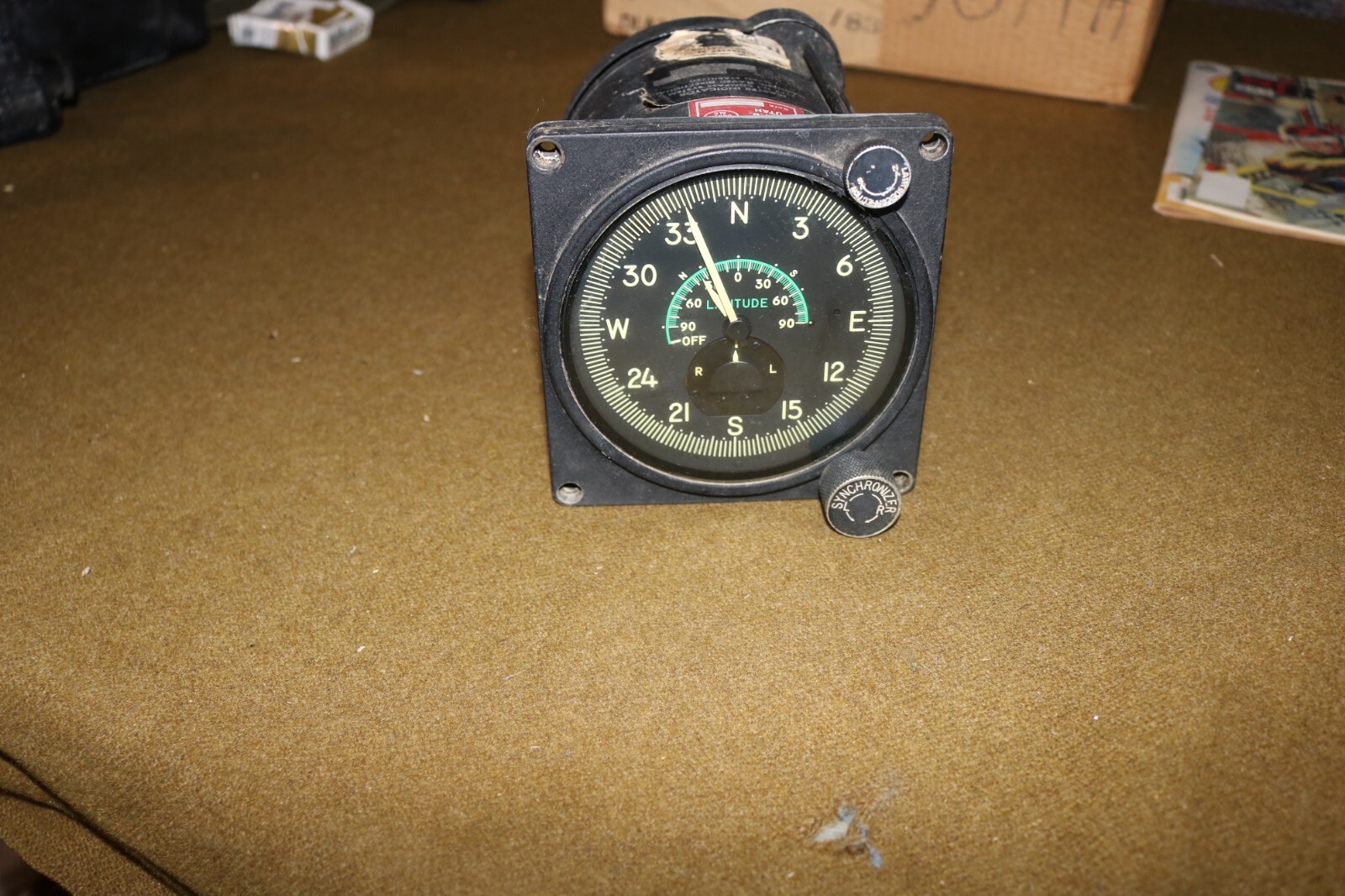 Vintage USAF B52 bomber Vietnam large N1 compass instrument navigator station Vintage USAF B52 bomber Vietnam large N1 compass instrument navigator station