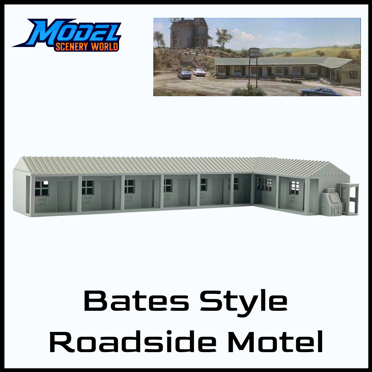N Scale 1:160 Bates Style Motel Roadside Hotel Building | Model Scenery World
