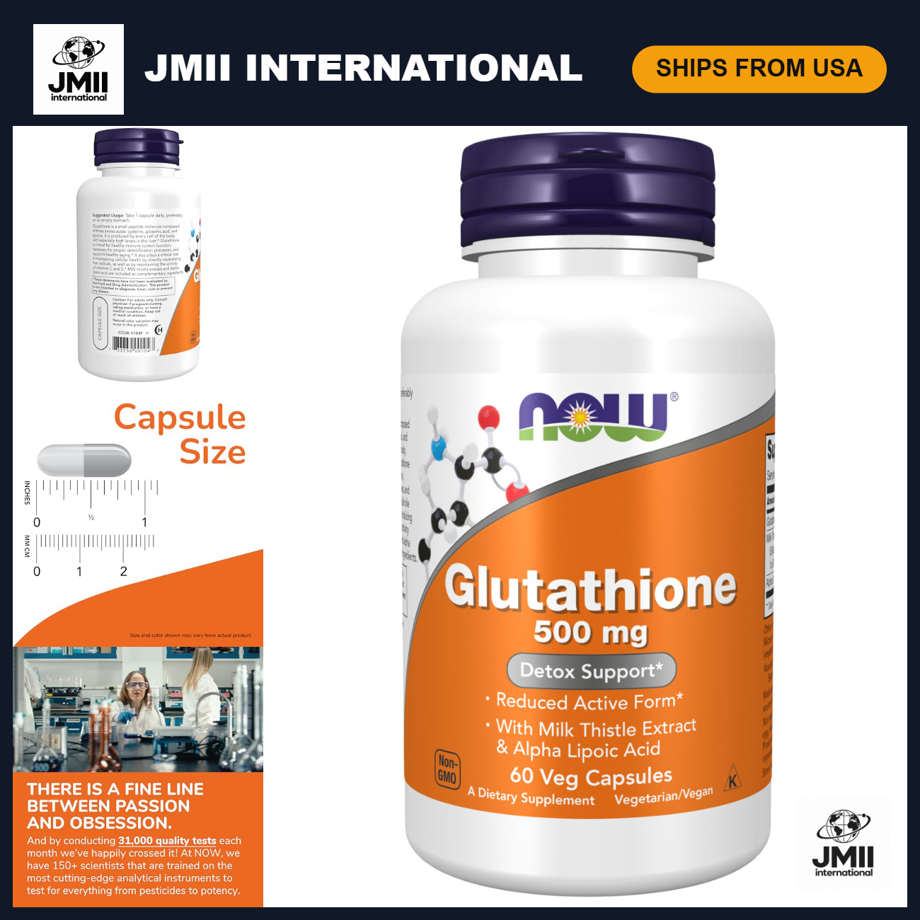 Glutathione 500mg Veg Caps - Detox Support, Antioxidant Formula, 60 Count Glutathione 500mg Veg Caps - Detox Support, Antioxidant Formula, 60 Count