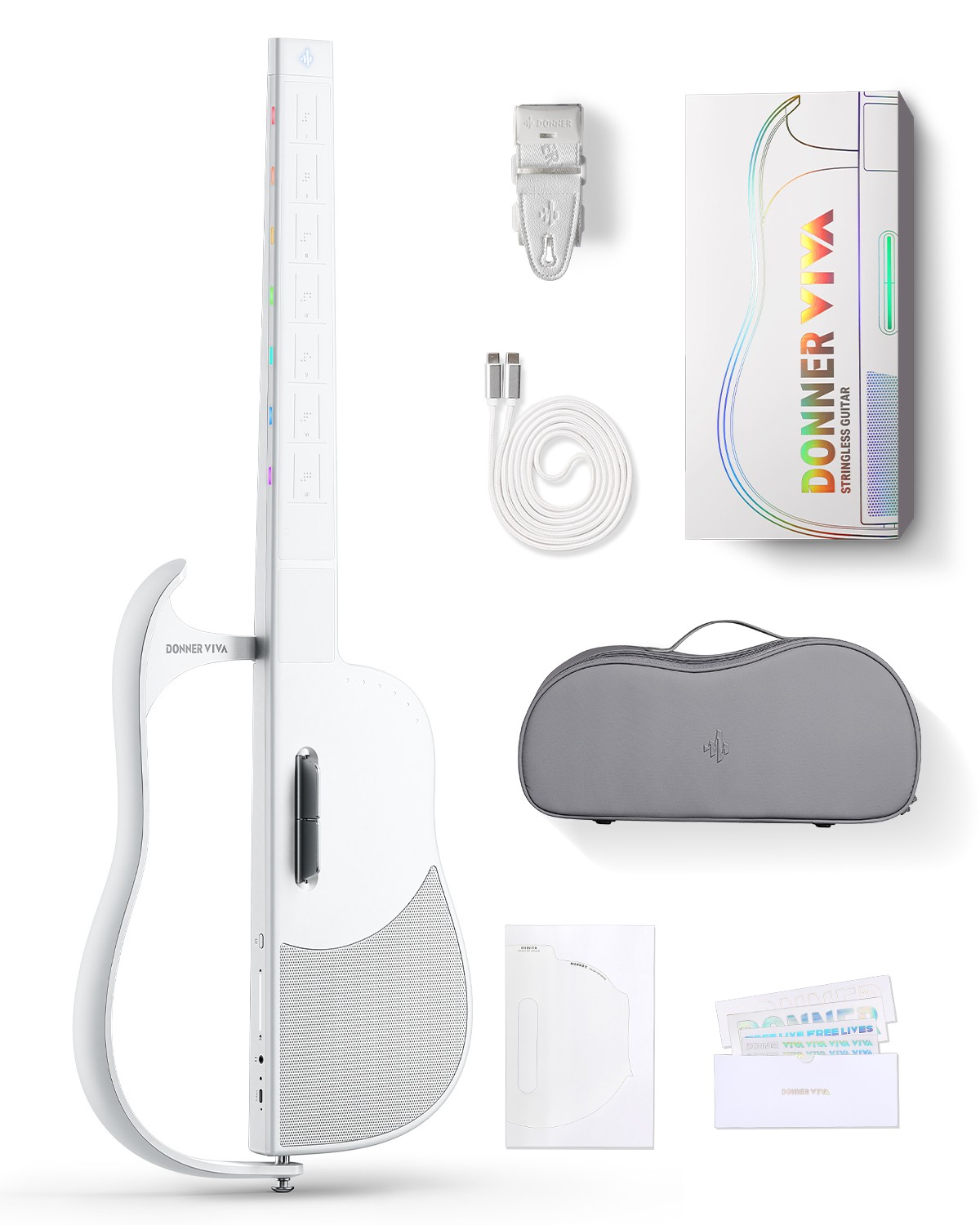 Donner VIVA Stringless Smart Guitar with Rich App Features for Beginners