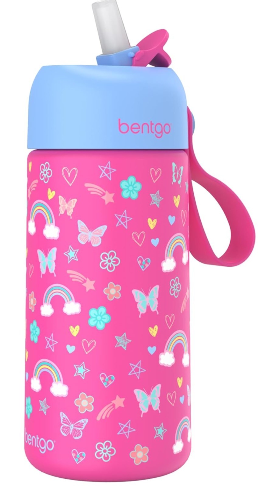 Bentgo Insulated Stainless Steel Kids Water Bottle 14oz Straw Leak-Proof Rainbow Bentgo Insulated Stainless Steel Kids Water Bottle 14oz Straw Leak-Proof Rainbow
