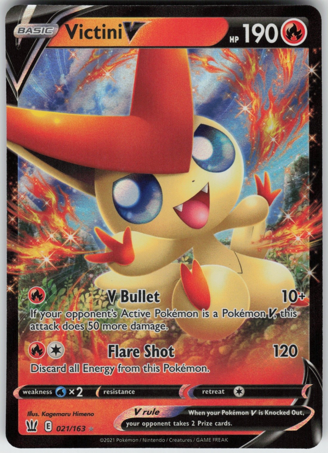 UR-01 Holo Victini V 021/163 Ultra Rare SWSH05: Battle Styles UR-01 Holo Victini V 021/163 Ultra Rare SWSH05: Battle Styles