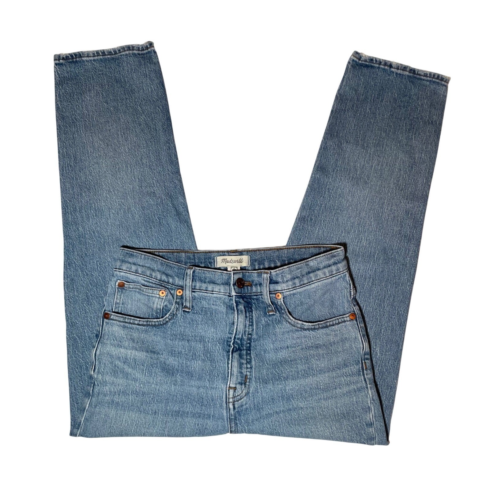 Madewell Classic Straight Jean Womens 28 Medium Wash High Rise Blue Denim