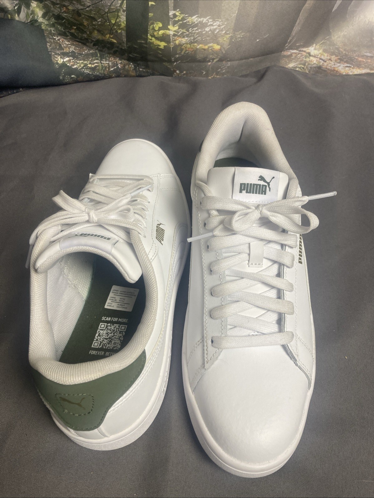 Puma Serve Pro Lace Up Mens White Sneakers Size 10.5 Casual Shoes (Green)