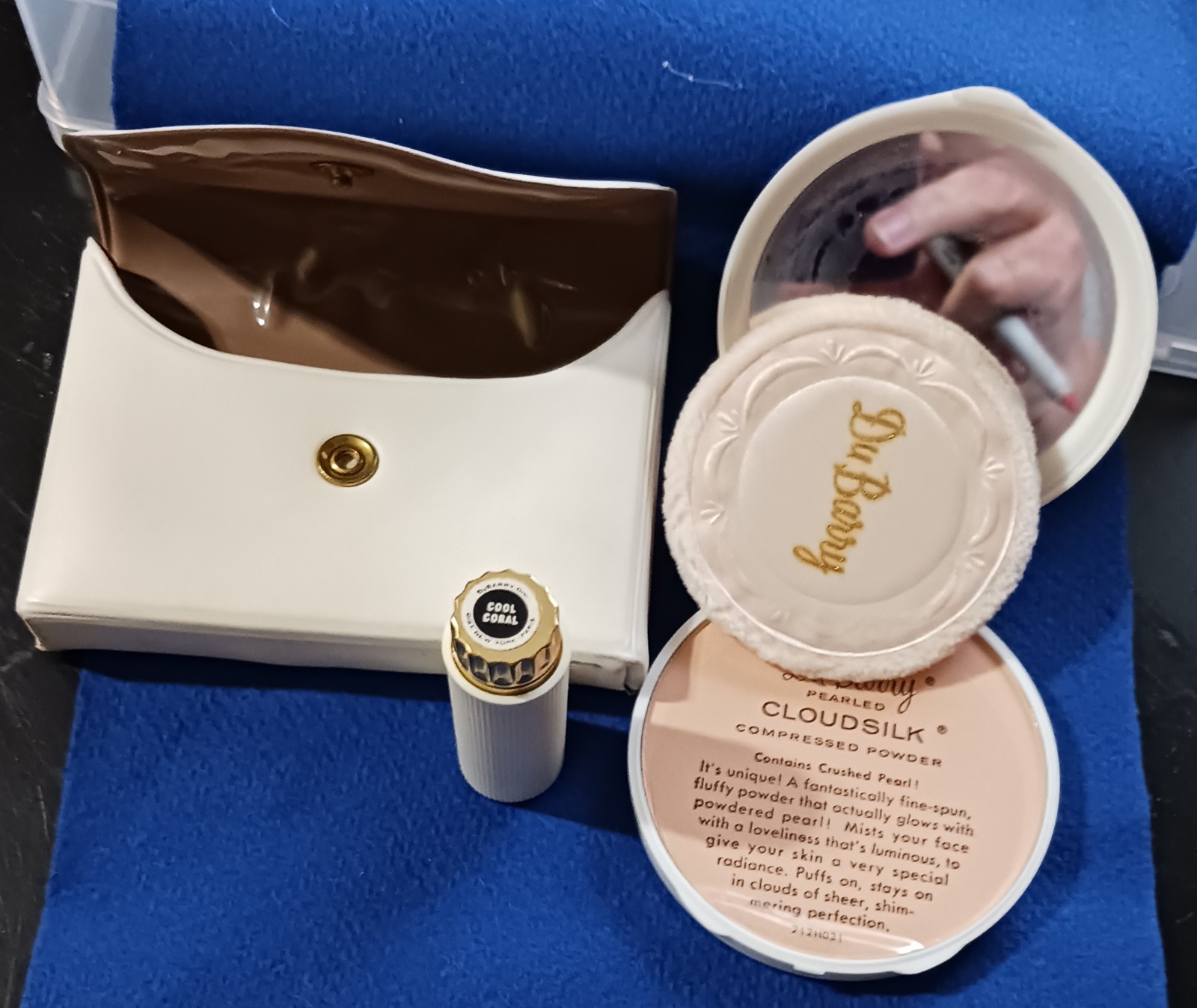 RARE DuBarry Cosmetics Collectible Compact with Cloud Silk Powder and Lipstick