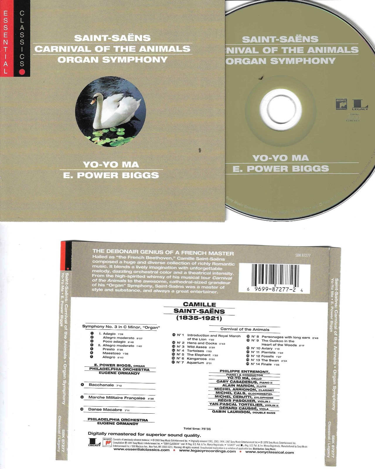 SAINT-SAENS CARNIVAL OF THE ANIMALS YO YO MA    CD   