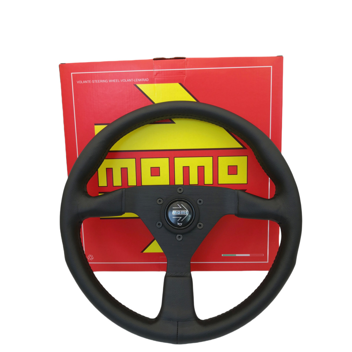 MOMO 340mm 14'  MonteCarlo Genuine Leather Thickened Spoke Sport Steering Wheel