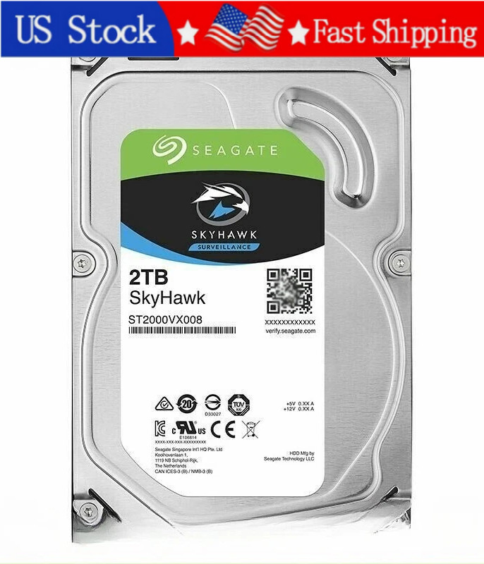 NEW Seagate ST2000VX008 SkyHawk 2TB 64MB 3.5