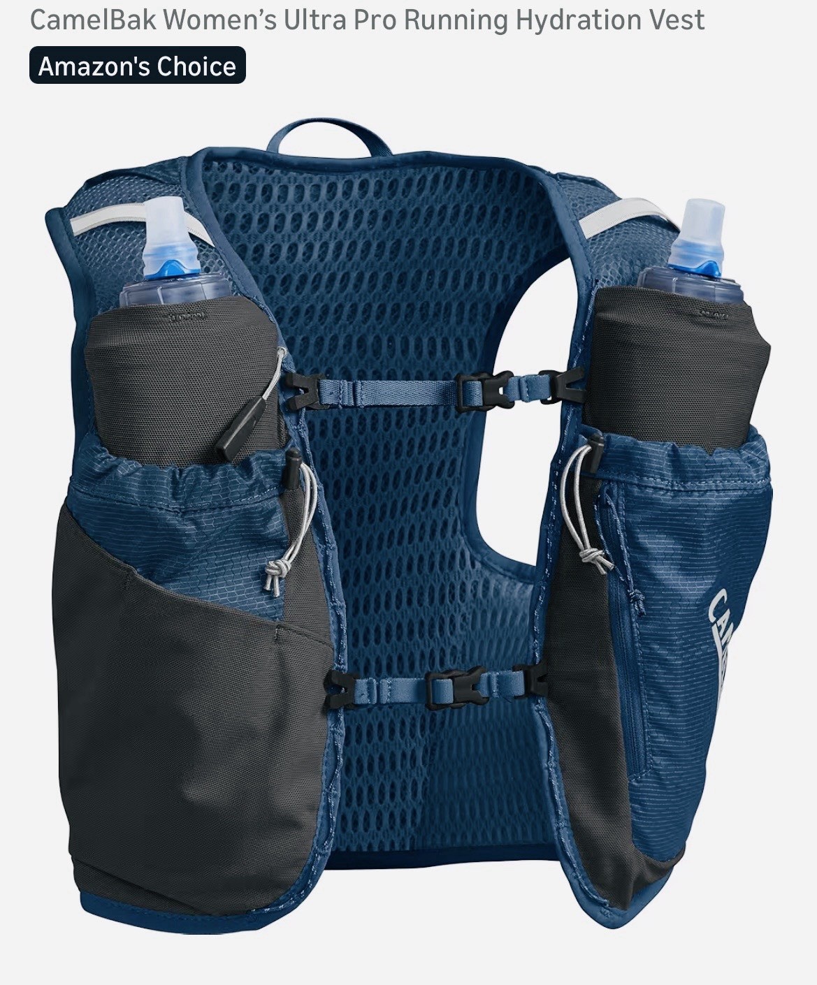 Camelbak Women’s Ultra Pro Running Hydration Vest Extra Small Navy/Silver 34oz