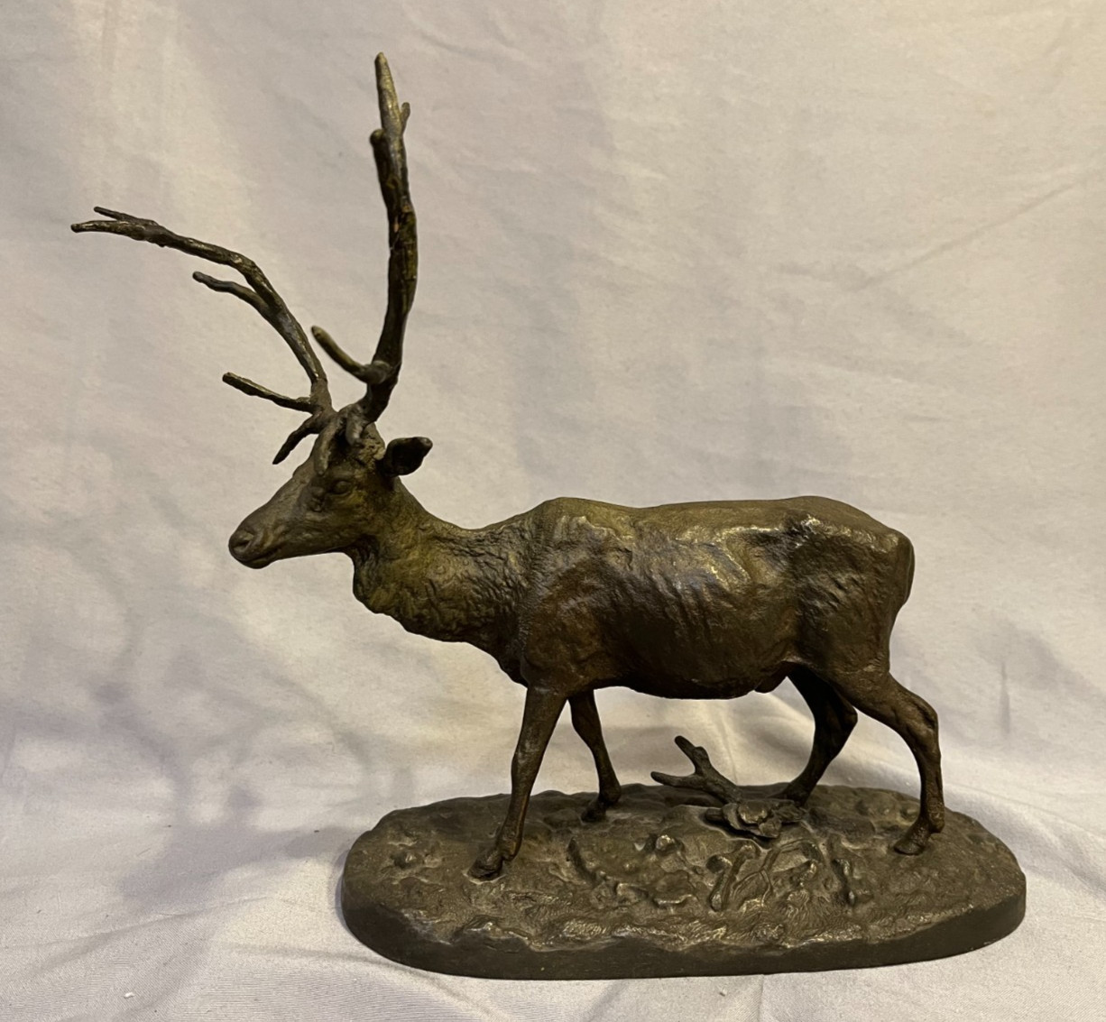 Antique Nicholas Müller N.Y. No 536 Spelter Stag Deer Figurine/Clock Topper