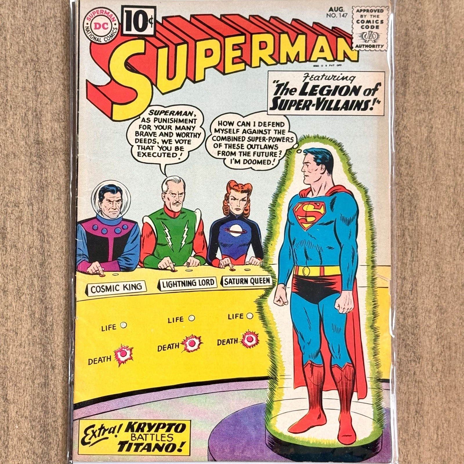 Superman 147 1961 VG 4.0 1st Adult Legion of Super-Villains Saturn Queen Key DC