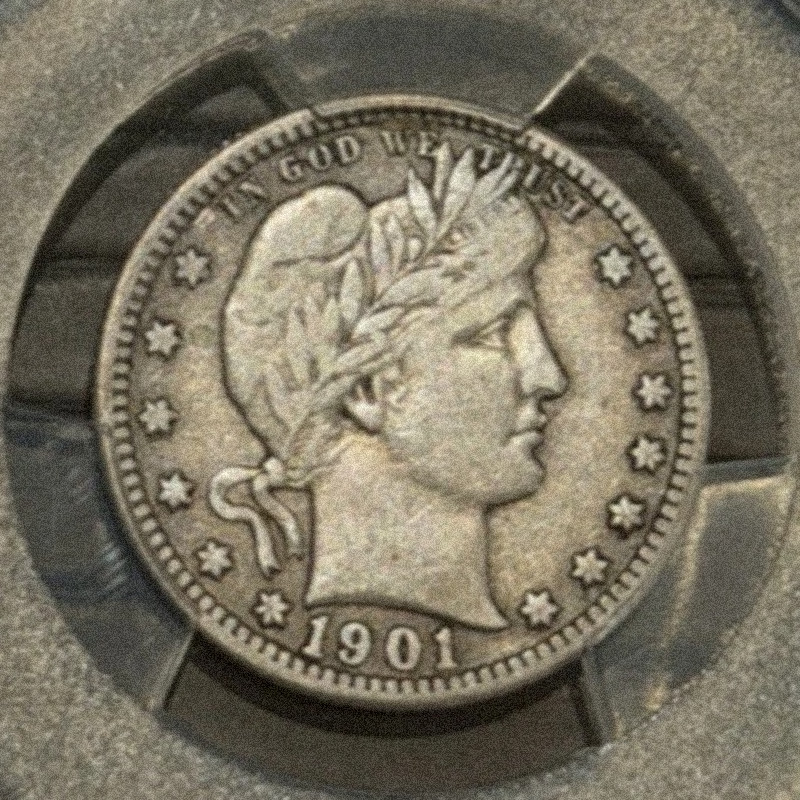1901-S Barber Quarter As shown in the figure, San Francisco, Nice Key Date