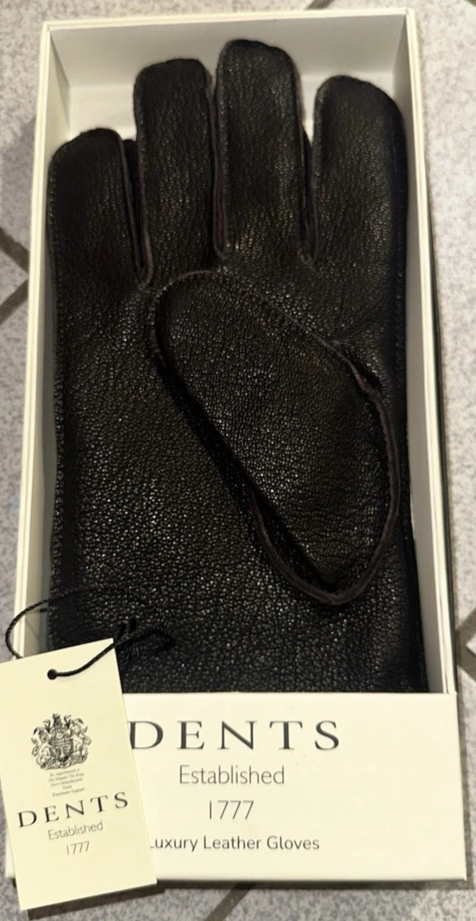 NWT/NIB DENTS Soft Sheep Leather Luxury Driving balck Gloves Mens L