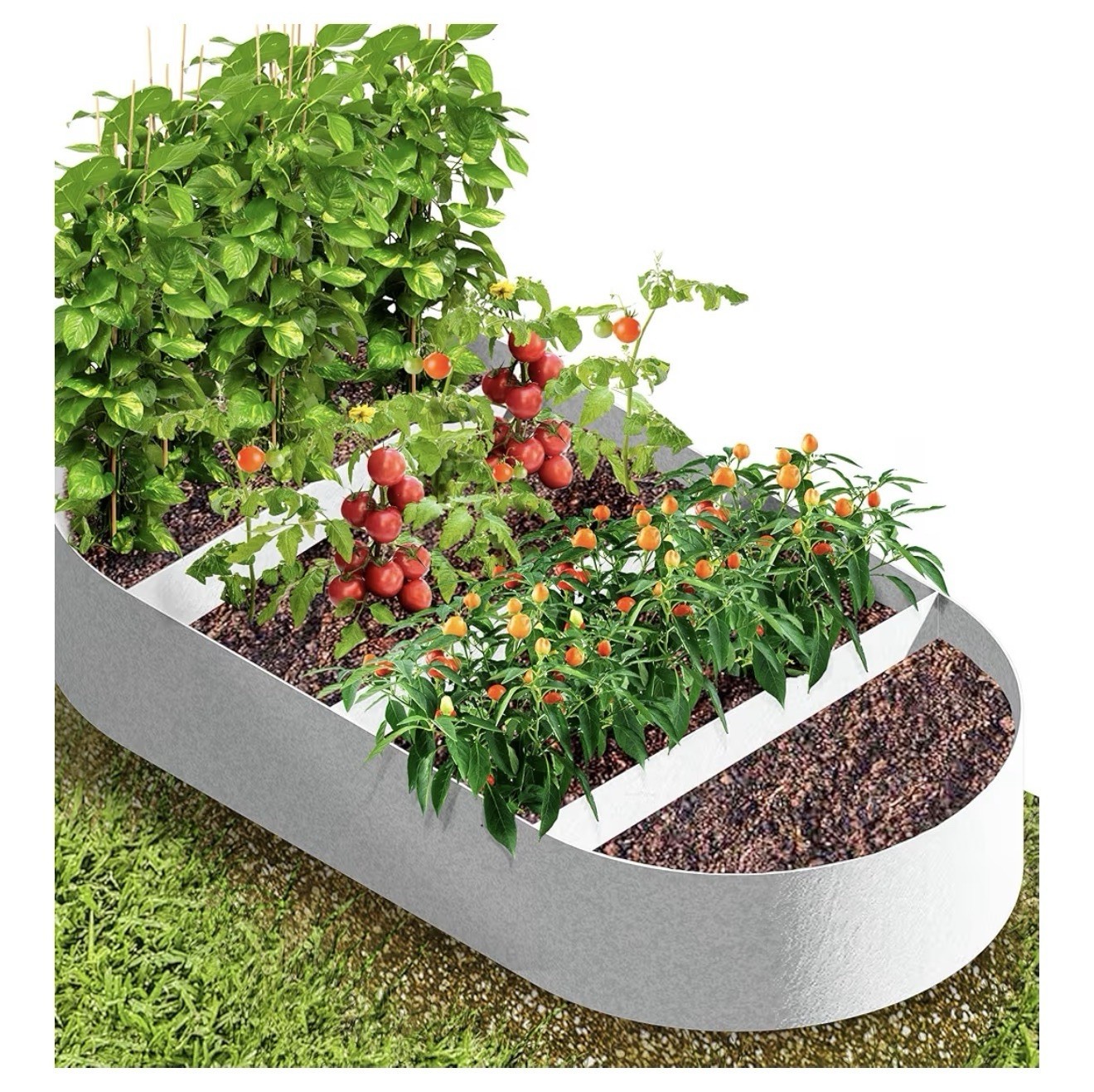 CJGQ 6x3x1ft Fabric Raised Garden Bed 95 Gallon Planter Large Oval Garden Boxes CJGQ 6x3x1ft Fabric Raised Garden Bed 95 Gallon Planter Large Oval Garden Boxes