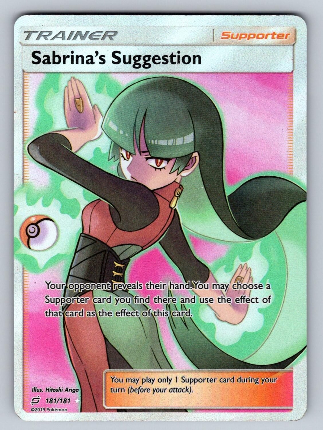 Sabrina\'s Suggestion 181/181 MP Team Up UR Pokemon Holo T03076