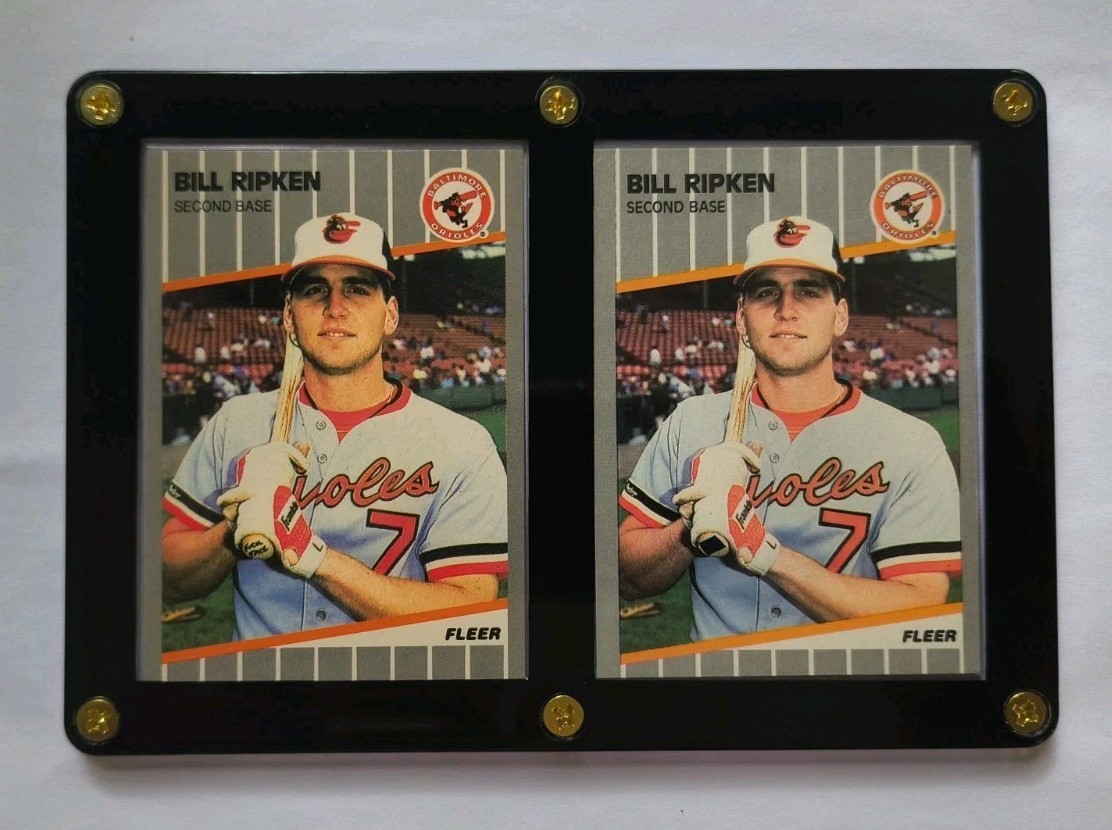 1989 Fleer #616 Bill Ripken FF Error Set w/ The Mystery Card Version & Black Box