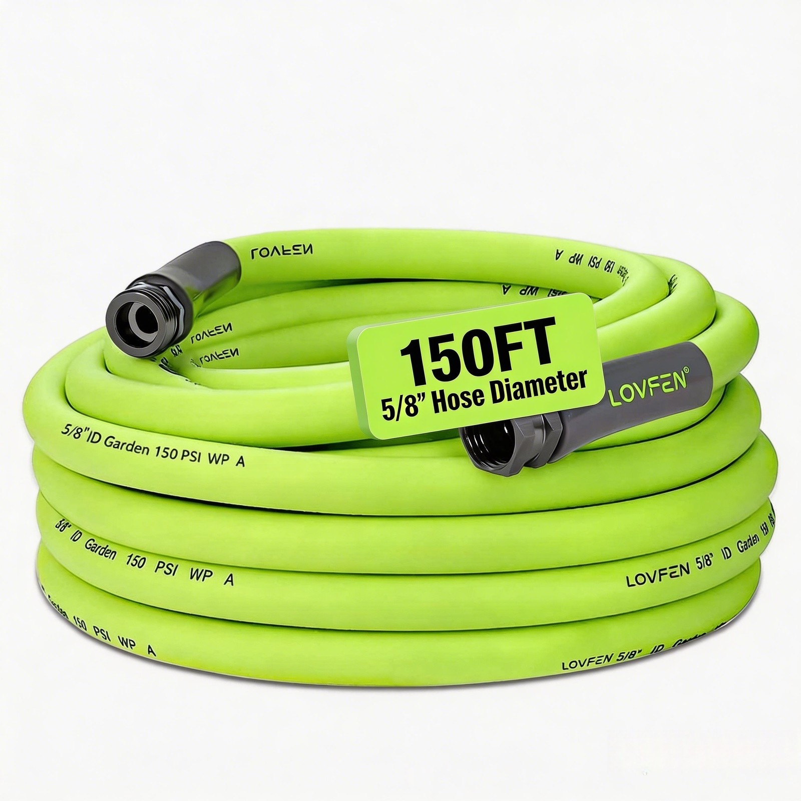 150FT Hybrid Rubber Garden Hose 5/8