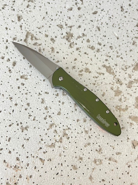 Kershaw 1660OL Green leek Folding Pocket Knife Linerlock —