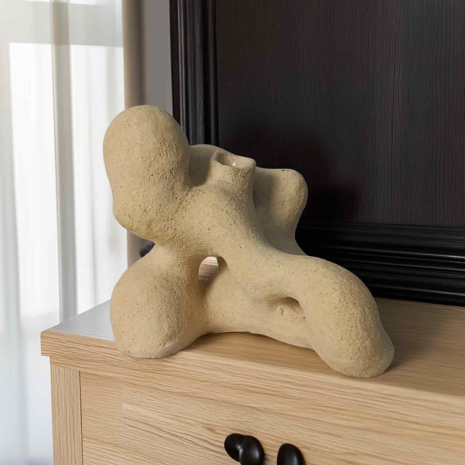 Handmade Ikebana Vase – Biomorphic Ceramic Sculpture, Modern Home Accent