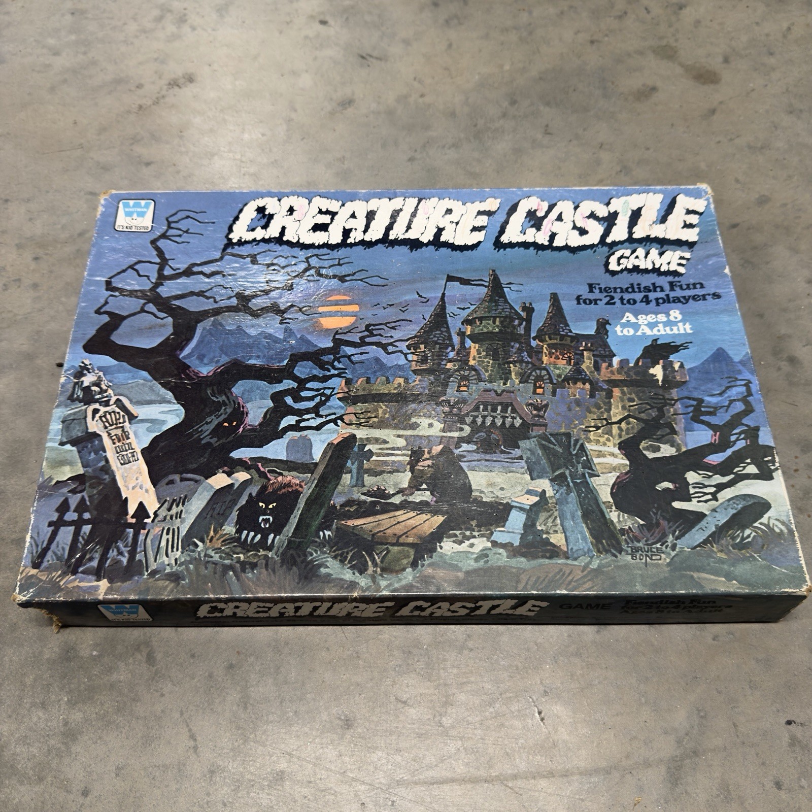 Vintage 1975 Creature Castle Board Game Worn Near Complete Whitman