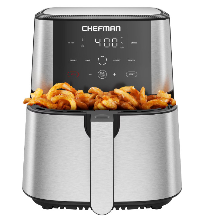 Chefman 6 Qt Air Fryer w/ Touch Controls, HI-FRY, Stainless Steel