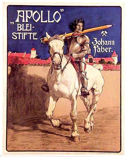 Original 1936 German Advertising Poster - Johan Faber Pencils Apollo Bleistifte