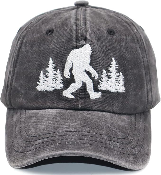 Unisex Bigfoot Denim Hat Adjustable Washed Dyed Cotton Dad Baseball Caps