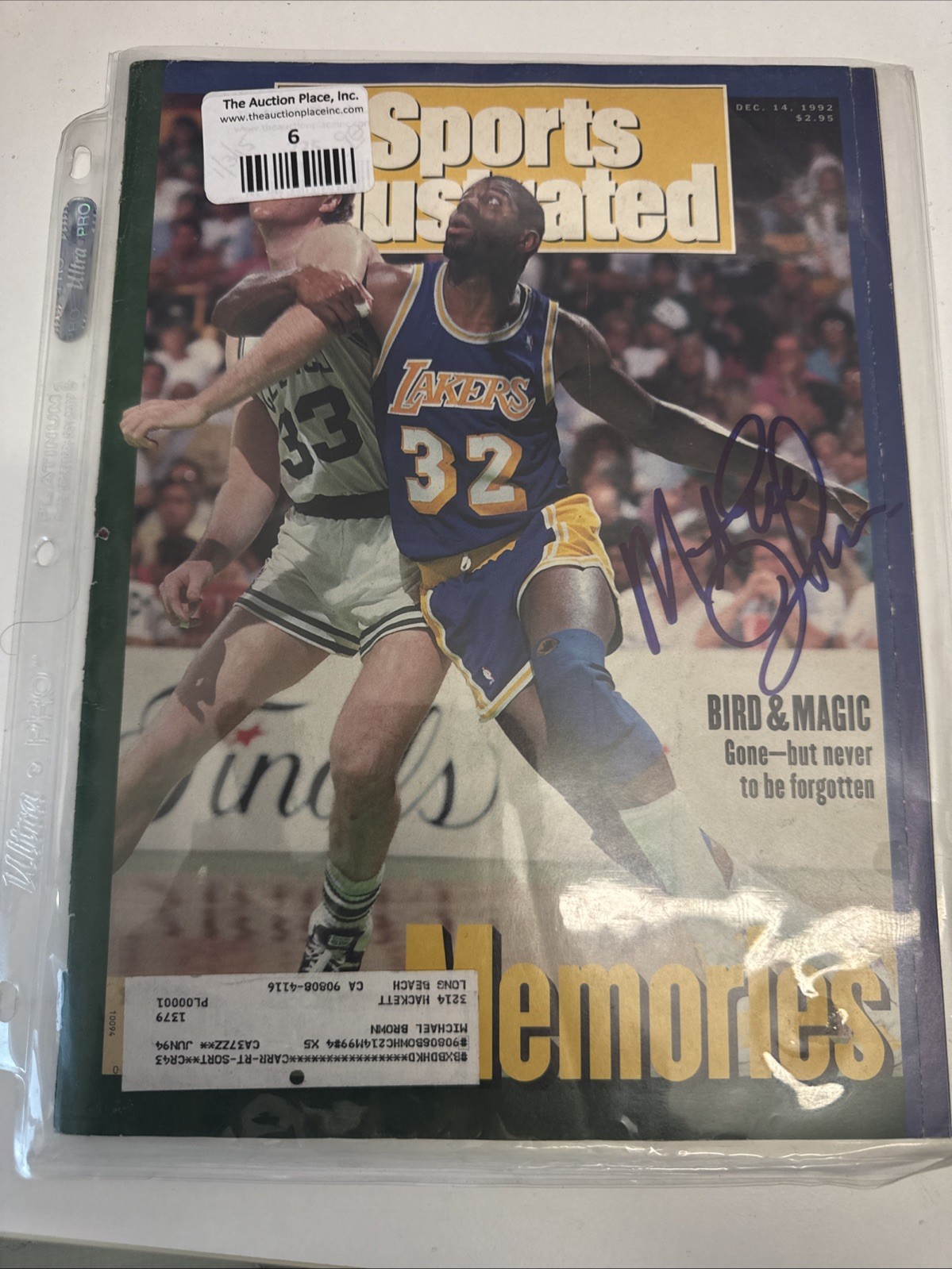 1992 Magic Johnson Autographed Sports Illustrated Magazine