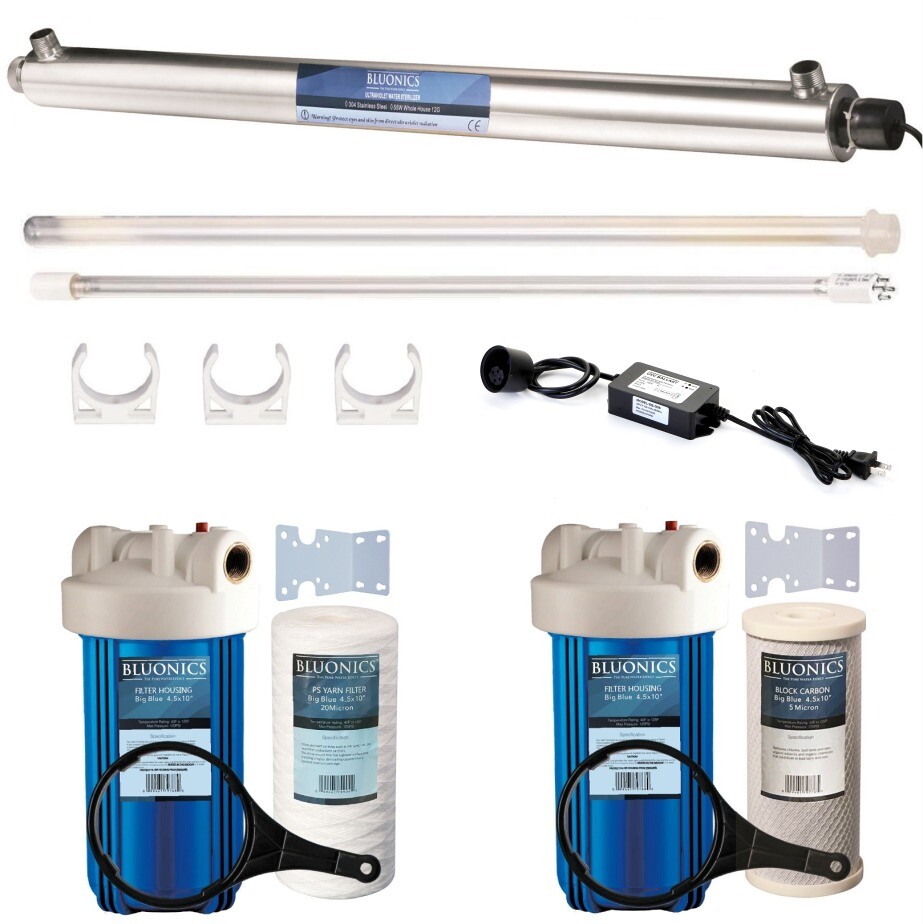 55W Ultraviolet Sediment and Carbon Well Water Purifier 2 Heavy Duty Filters