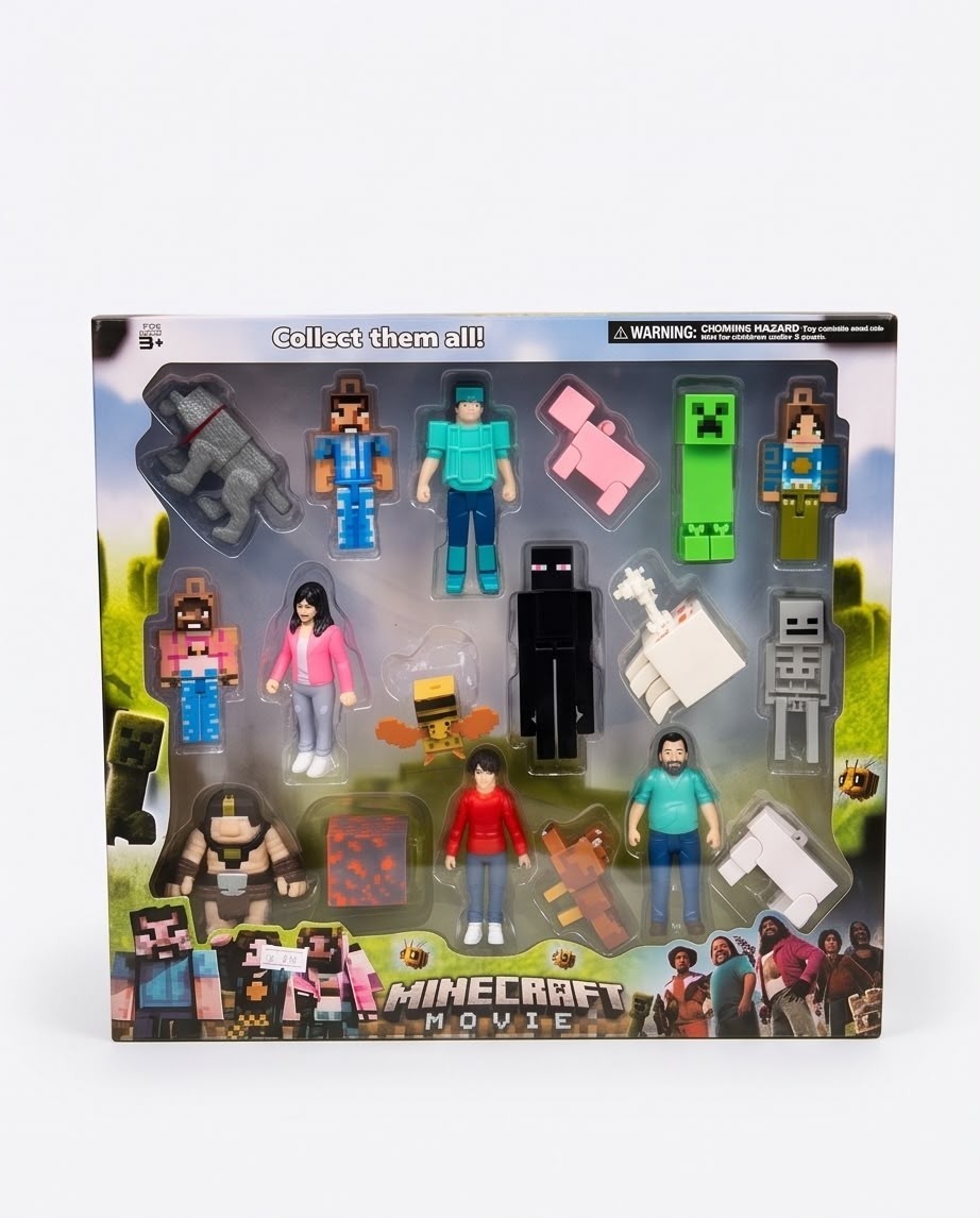 Minecraft Movie Action Figures 18 Pack - Complete Set Collect Them All - Steve C