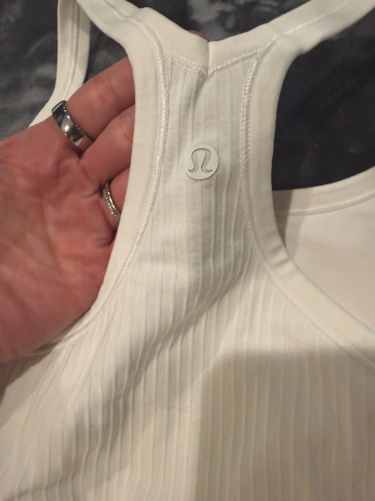 Lululemon Women\'s Tank Top Size 10 White Align-Style Racerback Ribbed Bra Lululemon Women\'s Tank Top Size 10 White Align-Style Racerback Ribbed Bra