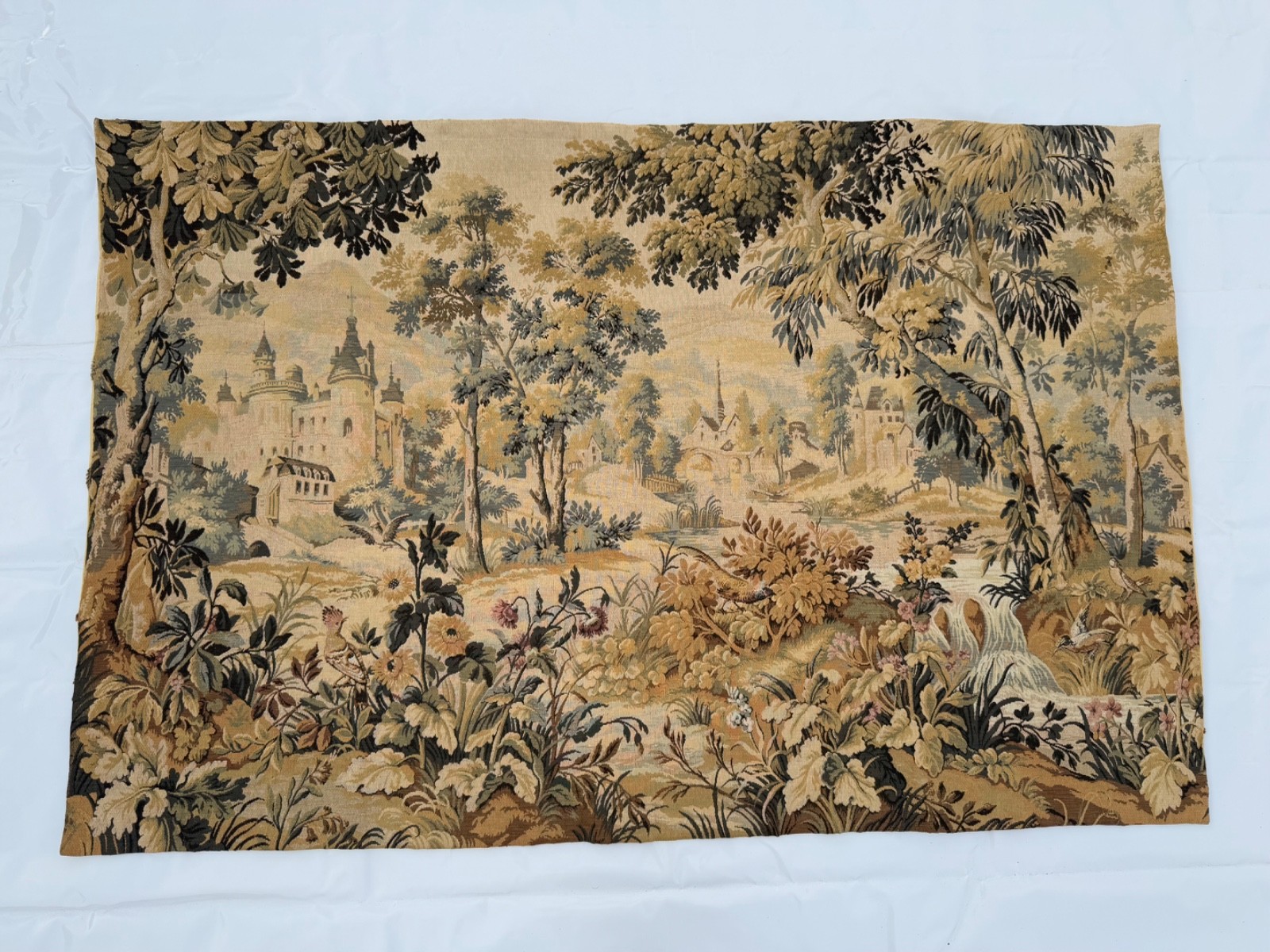 Vintage French Verdure Aubusson Styel Wall Hanging Home Decor Tapestry 121x185Cm