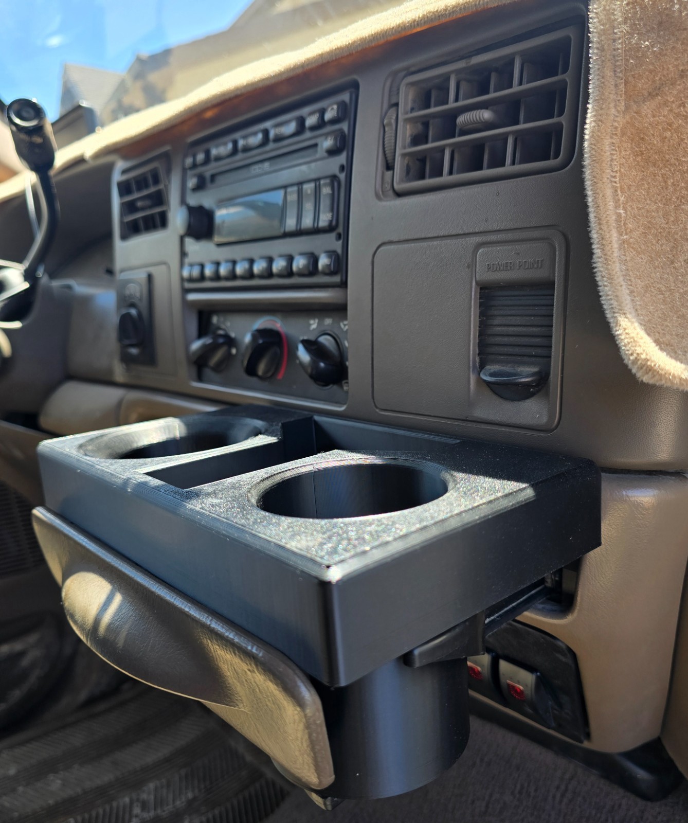 Ford 1999-2007  F-250 F-350 Excursion Pull Out Dash Cup Holder Enhancer Insert