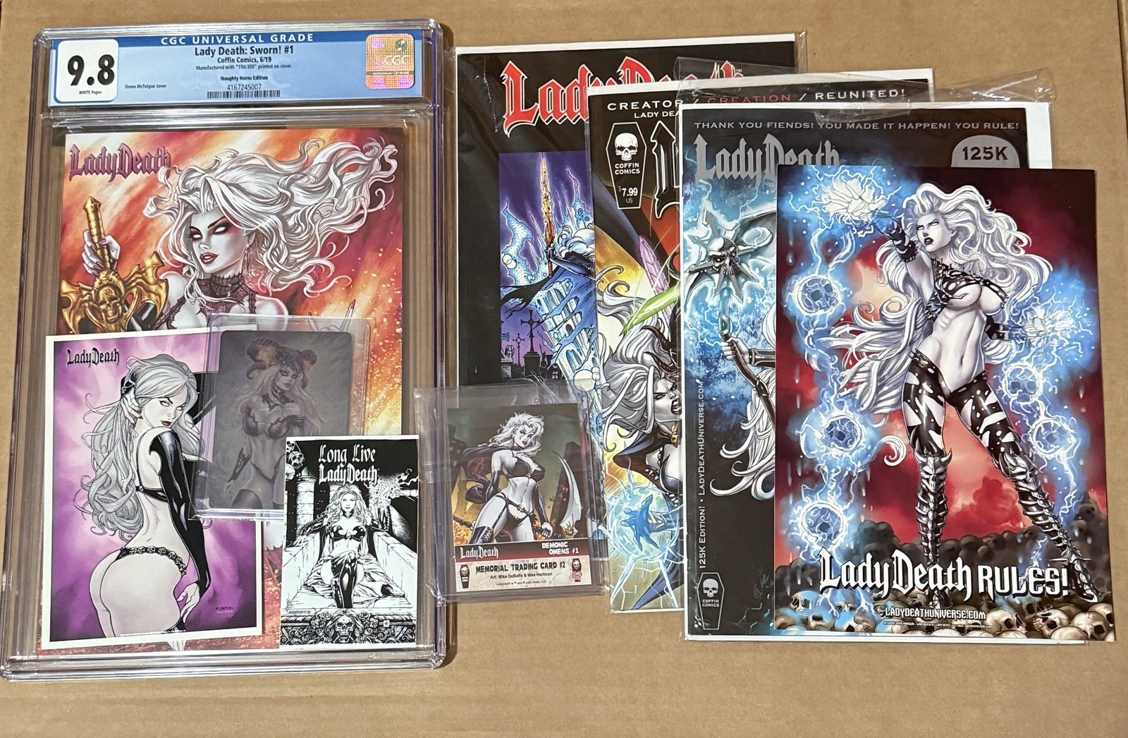 Lady Death Bundle - Rare CGC 9.8, Kickstarter Exclusives, OOP, Comic, Prints