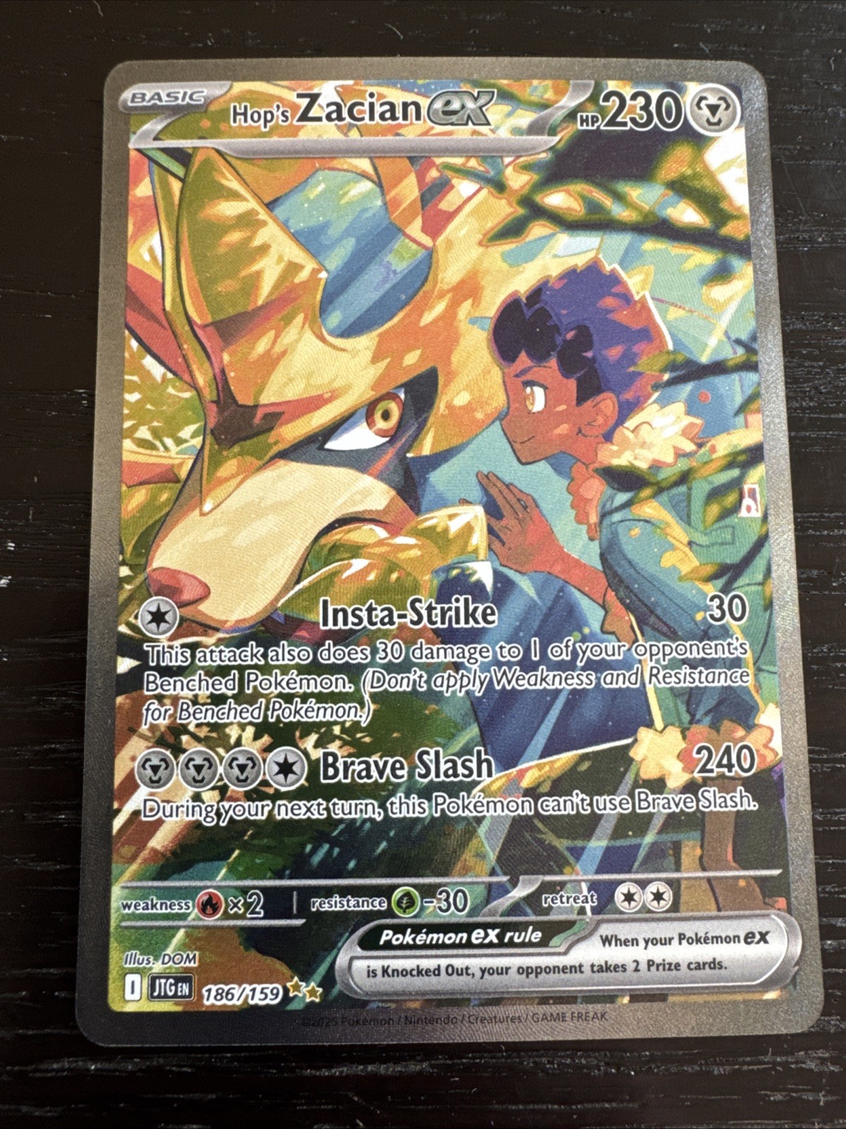 Hop\'s Zacian ex 186/159 Sv09 Journey Together Full Art Holo EX Hop\'s Zacian ex 186/159 Sv09 Journey Together Full Art Holo EX