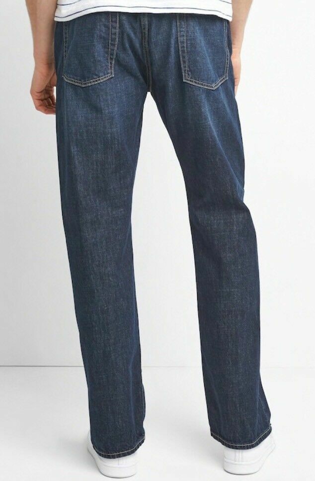 Mens Gap 1969 Relaxed Fit Medium Authentic Indigo Blue Jeans sz 31 X 34 NEW NWT