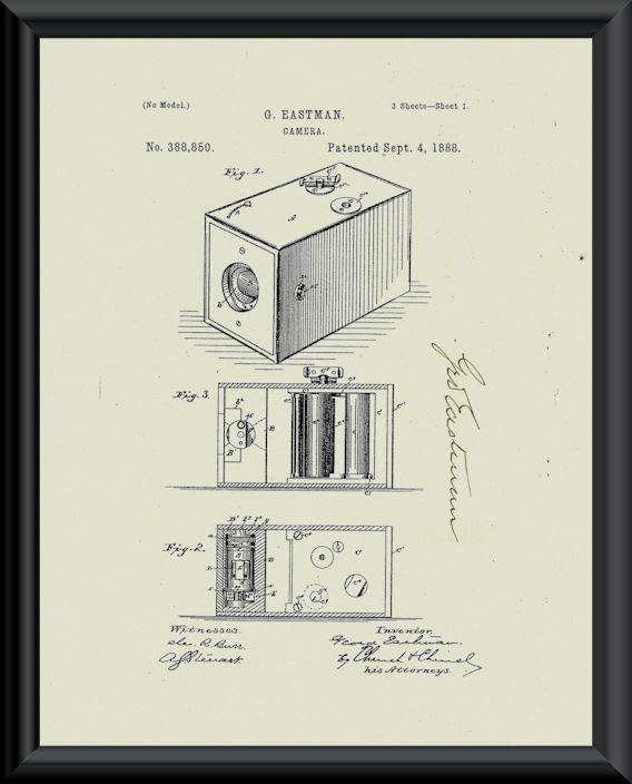 George Eastman Autograph Reprint of 1888 Camera On Fine Linen Paper P076