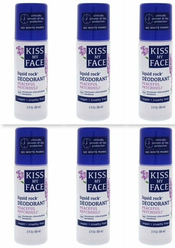 6 KISS MY FACE Liquid Rock Peaceful Patchouli Deodorant ROLL ON 3oz Combine & $$