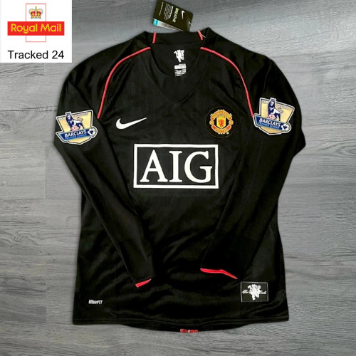 RONALDO NO.7 Manchester United 07/08 Black Away Retro Jersey (Sizes S-XL)