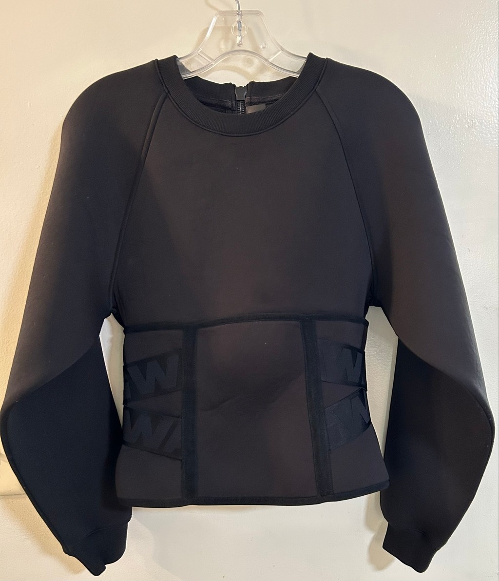 Alexander Wang x H&M Black Scuba Corset Sweatshirt Top US 8 Rare 2014