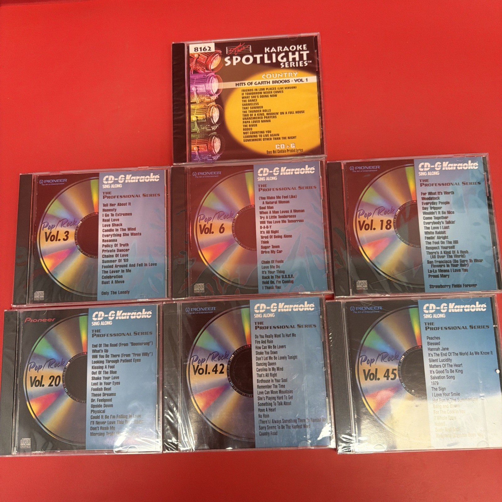 Lot 7 Sealed Karaoke CDs Pioneer Professional Series Pop Rock Garth Brooks :1
