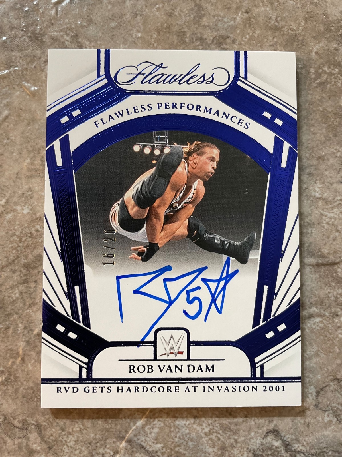 Rob Van Dam 2024 Panini Flawless Performances Sapphire Auto /20